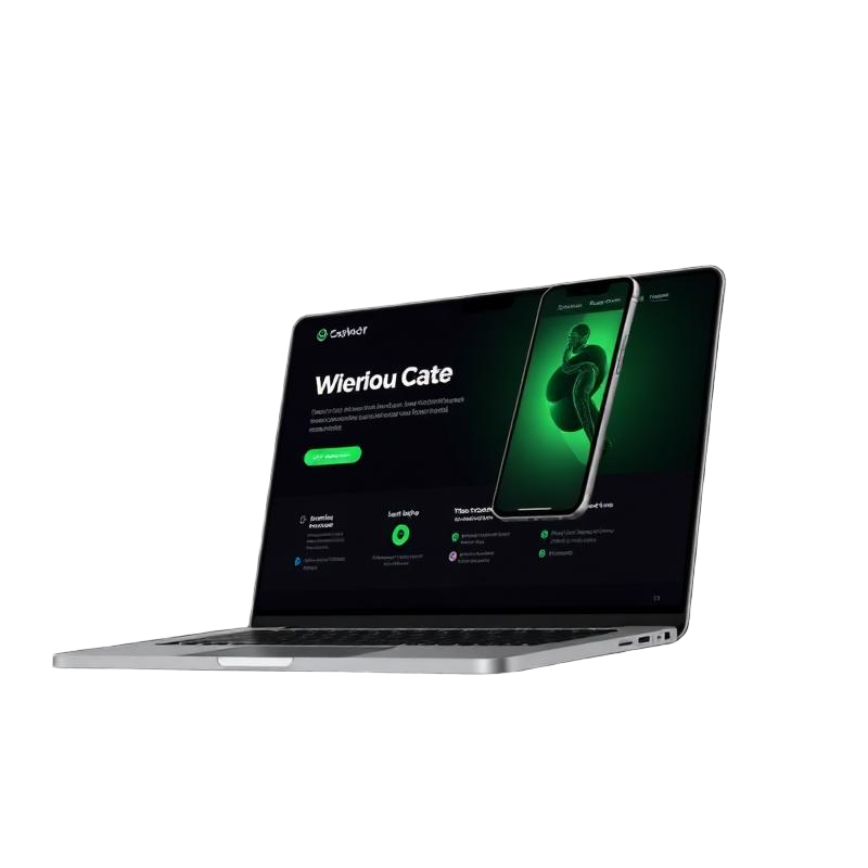 Modern website displayed on laptop and phone