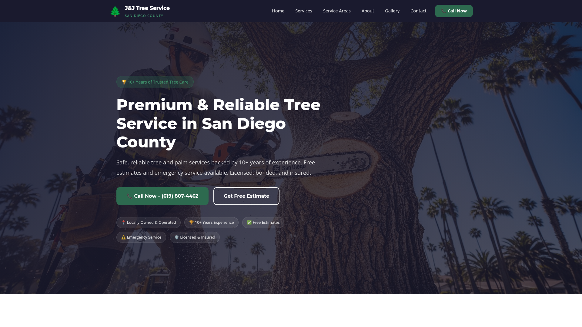 Ever Tree Service website homepage screenshot