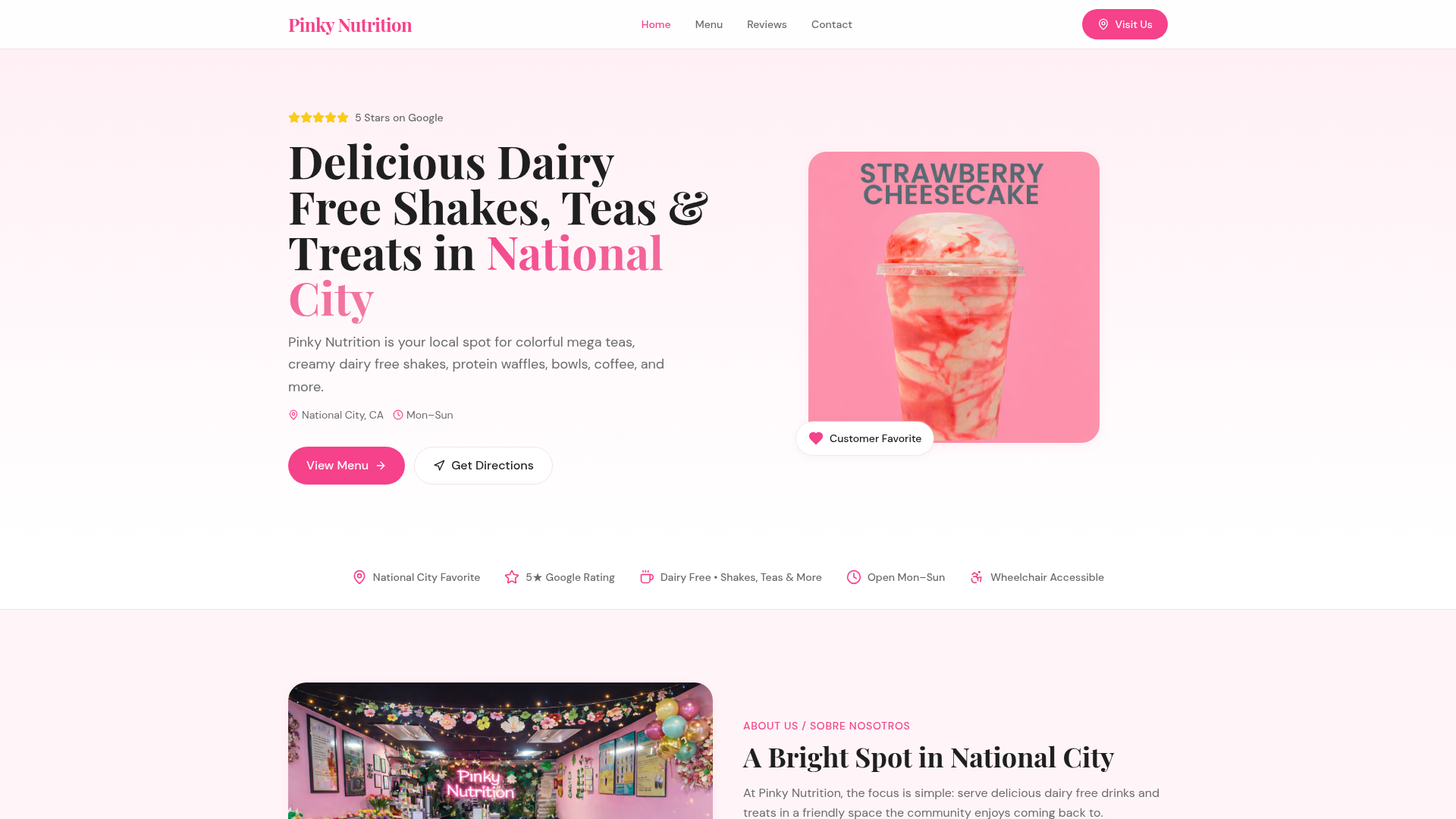 Pinky Nutrition website screenshot