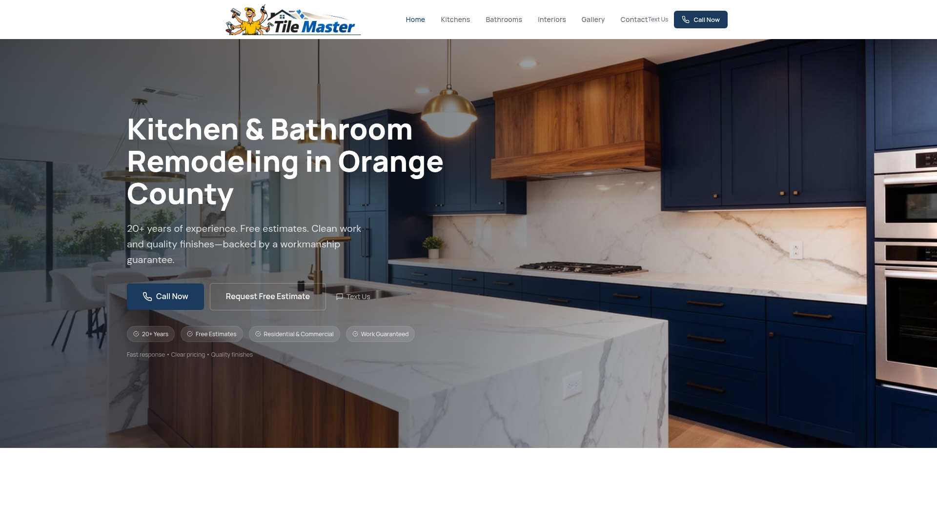 Tile Master Expert website screenshot