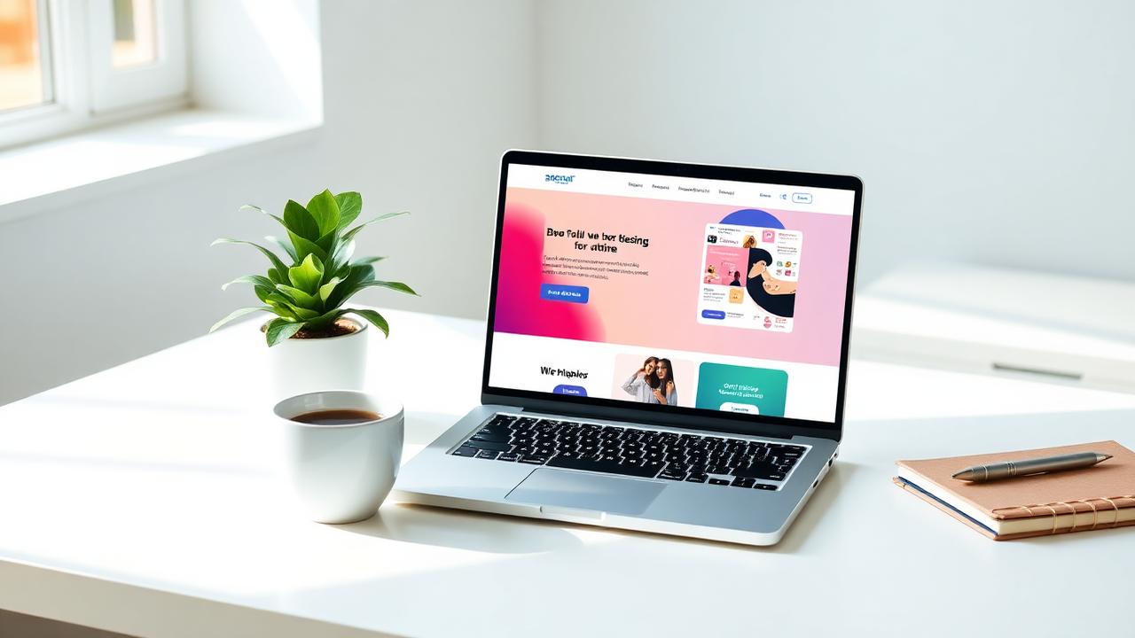 Modern web design workspace